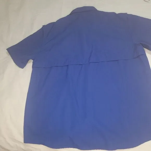 Field & Stream Shirt Mens Med Blue Short Sleeve Button Up Fishing Camping EUC - Picture 2 of 7